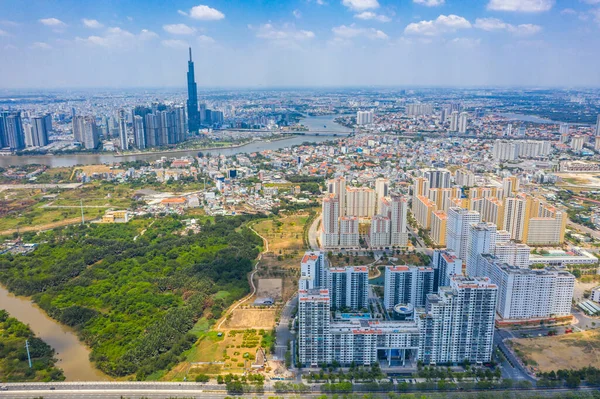 Vista aérea de la ciudad de Ho Chi Minh en Vietnam — Foto de Stock