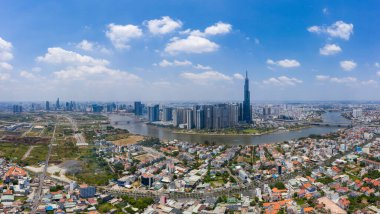 Ho Chi Minh şehrinin sabahki güzel fotoğrafı.