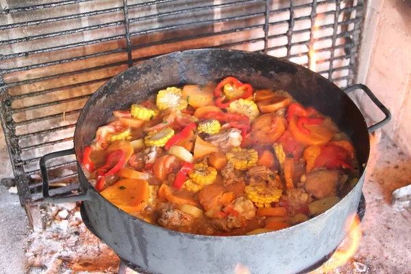 Vaření Discích Orba Půdy Typické Kuchyni Argentiny Pampa — Stock fotografie