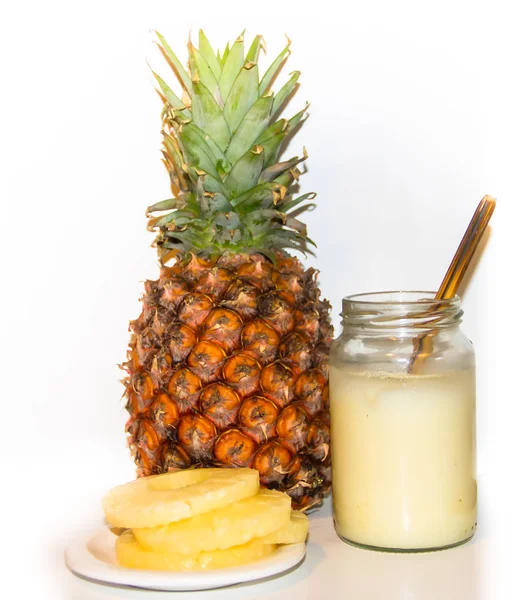 glasses with juice pineapple drinks and smoothies fresh pineapple