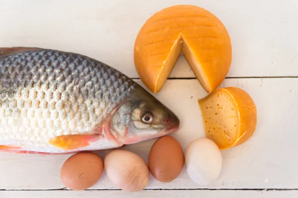 鱼乳酪和蛋 — 图库照片