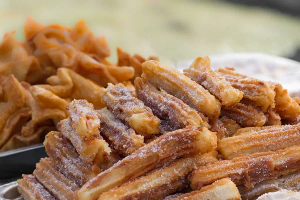 Churros Dulces Alfajores Venta Feria Calle — Foto de Stock