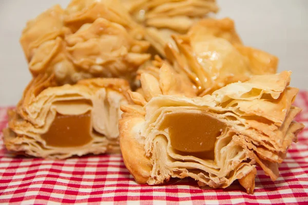 Masa Frita Con Membrillo Batata Típica Gastronomía Sudamericana —  Fotos de Stock