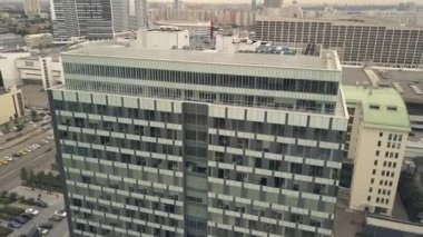 İş ofis şehir hava görünümünde arka plan konut apartman binası