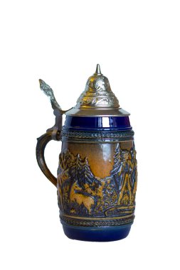        kapak ve boyama ve kalıplama Polar kulplu ile izole geleneksel Alman metal bira bardağı     