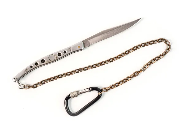 Clasp mes. Jack-Knife geïsoleerd op een witte achtergrond. — Stockfoto