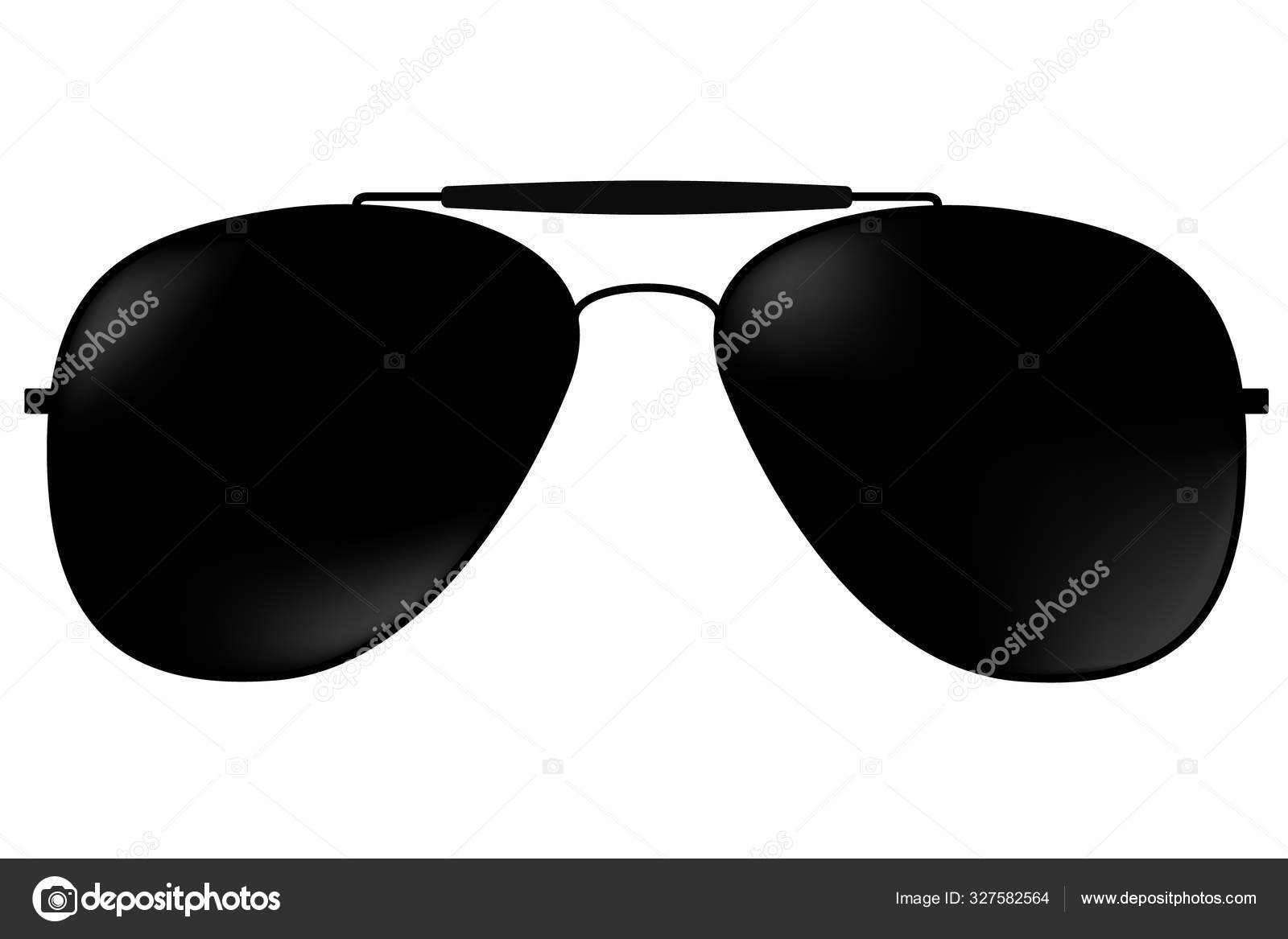 Gafas de sol de verano negras con gafas oscuras. Ilustración vectorial  Vector de stock por ©prostophotos 327582564