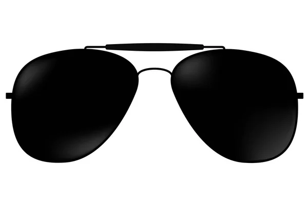 Sommer schwarze Sonnenbrille mit dunkler Brille. Vektorillustration — Stockvektor