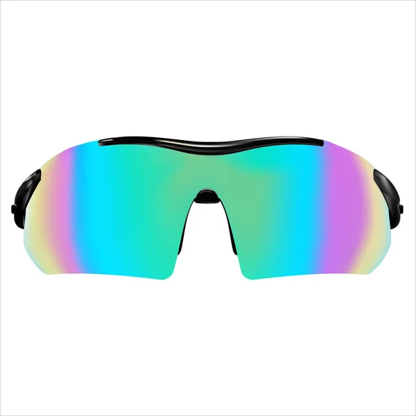 Sport-Sonnenbrille mit Regenbogenbrille. Vektorillustration — Stockvektor