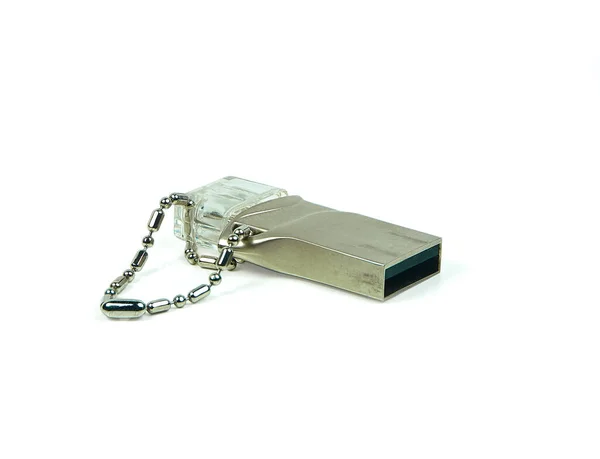 Mini USB flash disk izolovaný na bílém pozadí — Stock fotografie