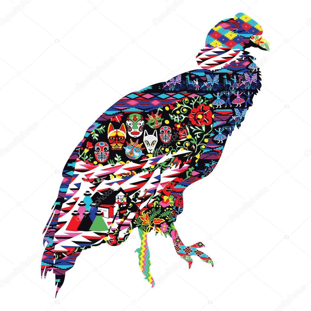 condor bird with patterns