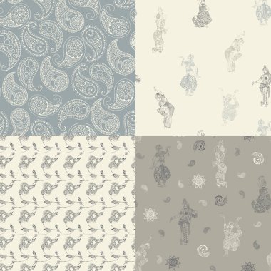 oryantal çizimleri ile Dikişsiz desen