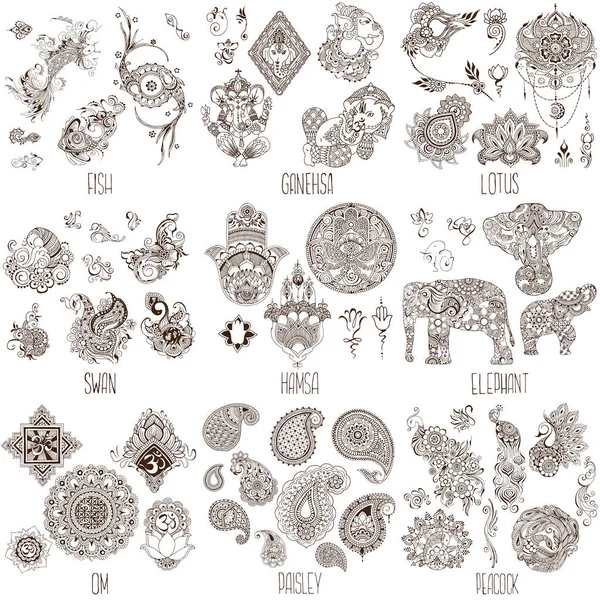 Symboles décoratifs orientaux — Image vectorielle