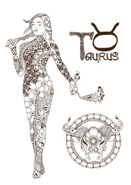 Toros Mehndi tarzı yaptı. Burç.