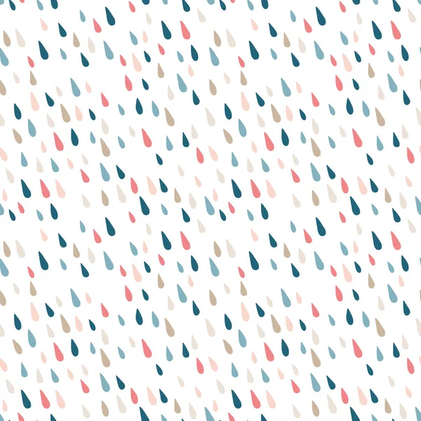 Colored Drops White Background Seamless Pattern — Stock Vector