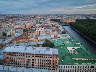 Fontanka Nehri ve Yaz Bahçesi, Saint Petersburg havadan görünümü