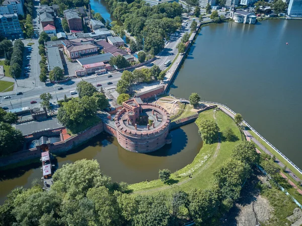 Dohna Kulesi, şimdi Müzesi kehribar, Kaliningrad, Rusya havadan görünümü — Stok fotoğraf