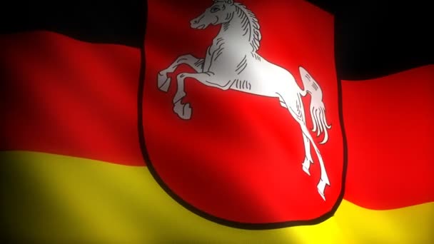 Vlajka Dolní Sasko Bezešvá — Stock video