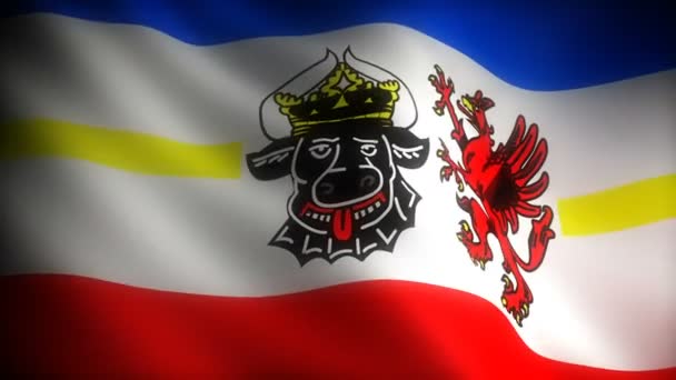 Mecklenburg West_Pomerania Bayrağı Dikişsiz — Stok video