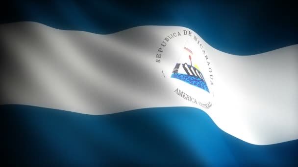 Drapeau Nicaragua Sans Soudure — Video