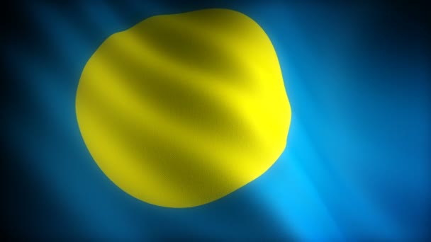Palauova Vlajka Hladká — Stock video