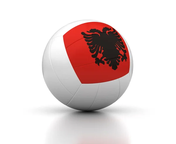 Albanië Volleybal Team Geïsoleerd Met Clipping Pad — Stockfoto