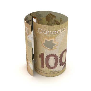 Canadian Dollar in rolls (Isolated by clipping path) clipart
