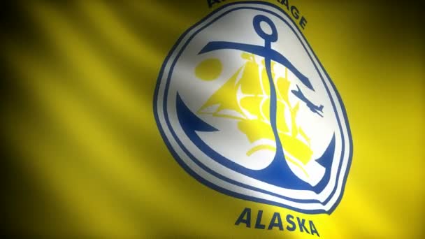 Vlag Van Alaska Ankerplaats Naadloos — Stockvideo