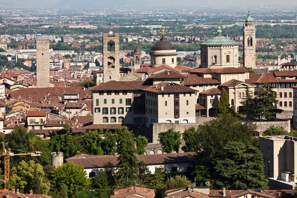 Vista Elevada Edificios Ciudad Bergamo —  Fotos de Stock