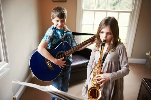 Enfants Jouant Musique Ensemble — Photo