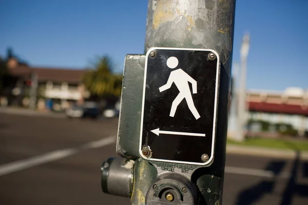 Пішохідний Знак Перетину Кнопкою — стокове фото