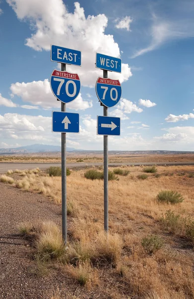 East and West Interstate 70 signs — Stock Photo, Image