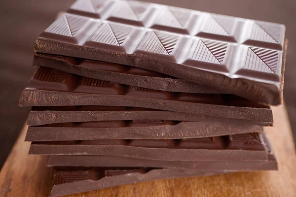 Chocolate bars in pile — Stock Photo, Image