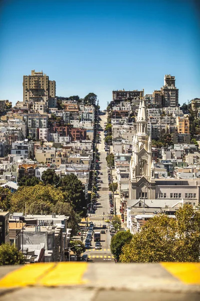 Vista Rua San Francisco Luz Sol — Fotografia de Stock