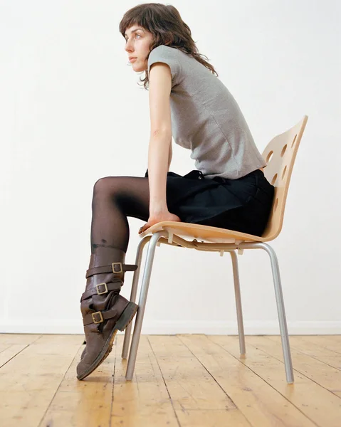 Woman Sitting Chair — Stock Photo, Image