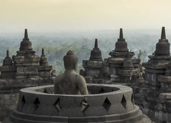 Buddha Střechy Buddhistický Chrám Borobudur Jáva Indonésie — Stock fotografie