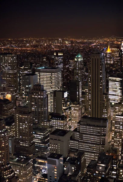 Nacht skyline van manhattan — Stockfoto