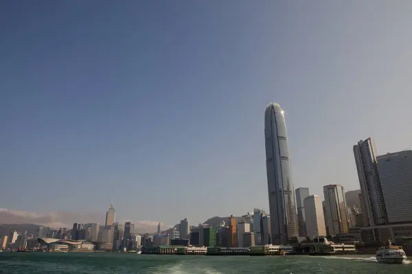 Hong Kong gökdelenler liman — Stok fotoğraf