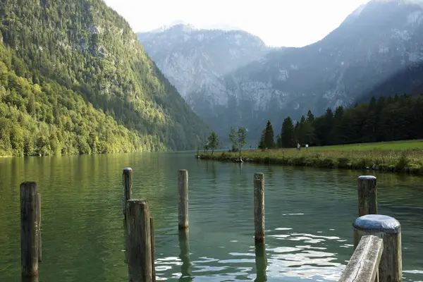 Majestosa Paisagem Cênica Com Lago Montanha Konigssee Berchtesgaden Baviera Alemanha — Fotografia de Stock