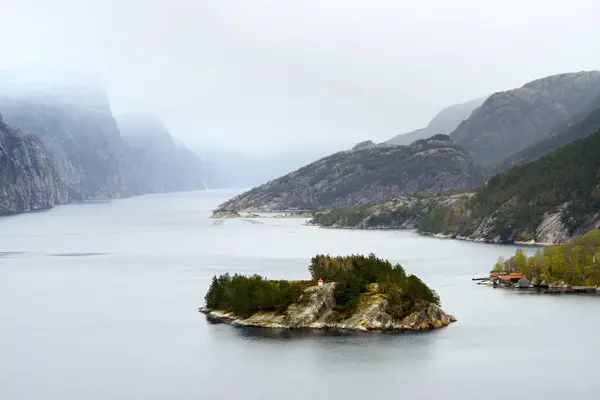 Scenic View Island Lysefjord Rogaland County Norway — Stock Photo, Image