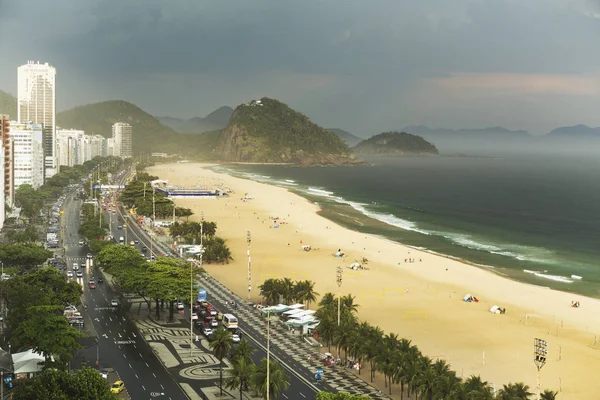 Praia Copacabana Nuvens Tempestade Rio Janeiro Brasil — Fotografia de Stock