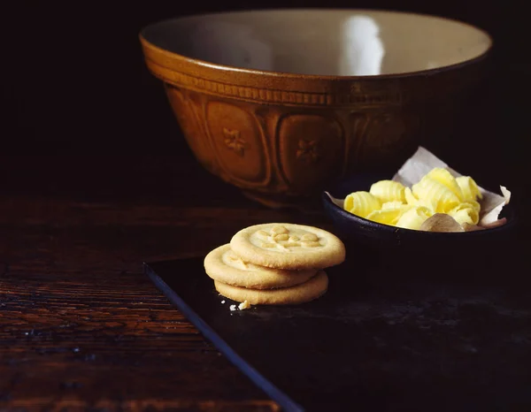 Homemade Cookies Butter Mixing Bowl — Stock Photo, Image