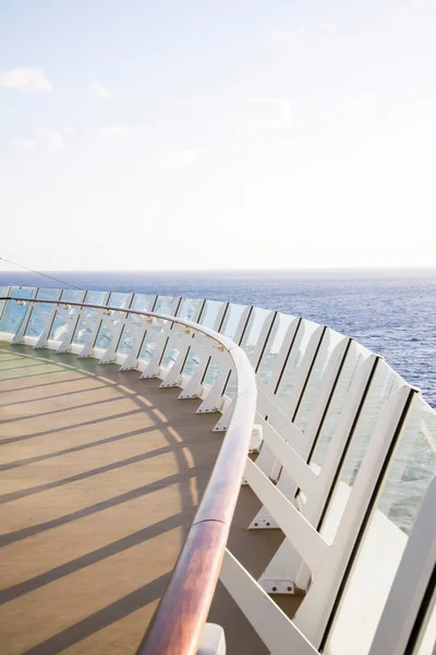 Deck Cruise Ship Fencing Bright Sunlight — Stock Photo, Image