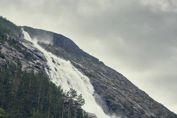 Tiefansicht Von Langfoss Etne Norwegen — Stockfoto