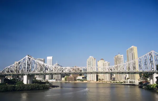 Story bridge and brisbane river — Stock Photo, Image