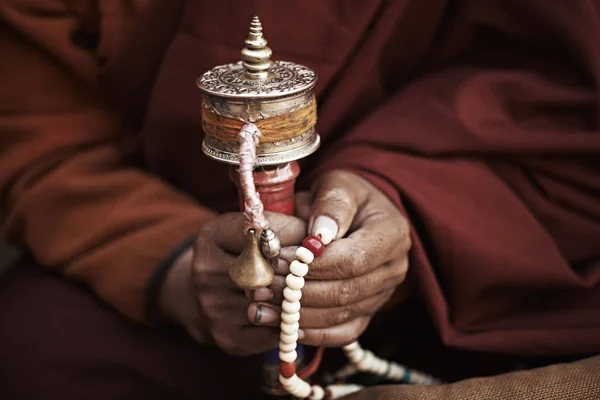 Close Monge Budista Segurando Terço Thamel Kathmandu Nepal — Fotografia de Stock
