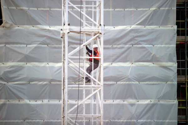 Trabajador Grúa Sitio — Foto de Stock