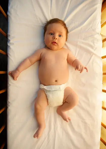 Baby Nappy Diaper Lying Cot — Stock Photo, Image