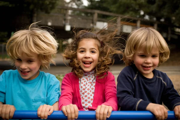 Three Children Playground — Stock Photo, Image