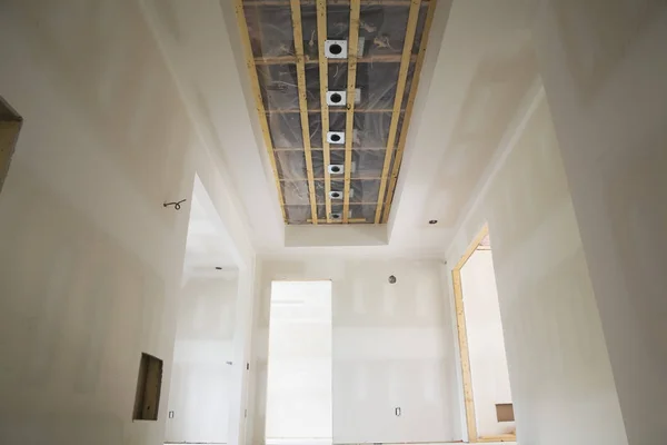 Unfinished hallway in an upscale Residential Home — Stock Photo, Image